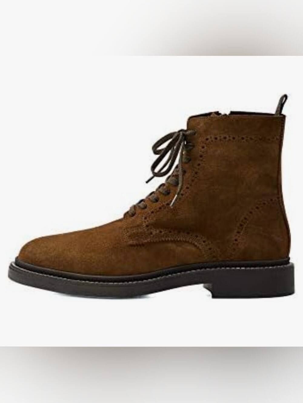 Zara brown split suede lace-up boots,